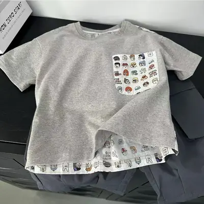 Boy Pure Cotton Cartoon Printed Summer T-Shirt