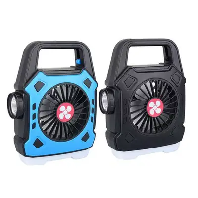 Portable Outdoor Camping Fan Lamp Blue Black Multi-Functional