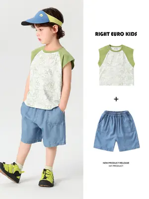 Right European Boys Blue Tencel Denim Shorts