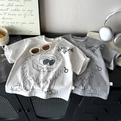 Boys Kids Short Sleeve T-Shirt 2025 Cotton Casual