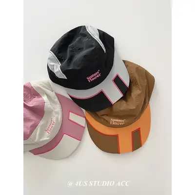 Women's Korean Ig Baseball Cap Black White Orange Brown