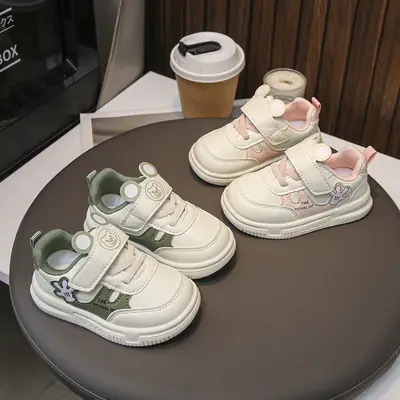 Children's Fashion Boys and Girls Toddler Shoes Baby Shoes 2025 Spring & Fall Korean Style Boys' White Shoes Versatile