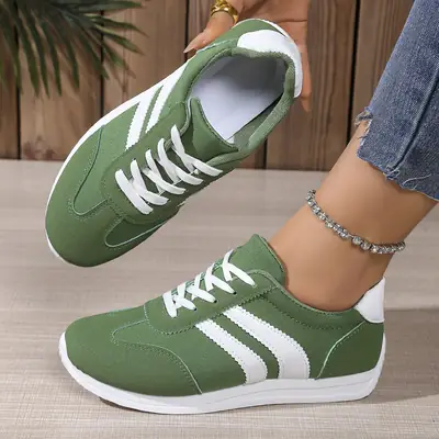 Green Women's Casual Sneakers 2025 Spring Fall