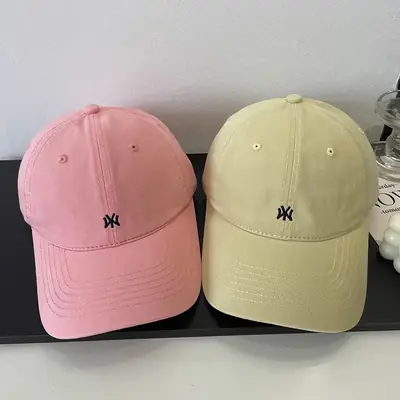 Korean Black Baseball Cap for Women Summer UV Protection Wide Brim