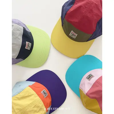 Japanese Style Retro Color Blocking Cap for Women