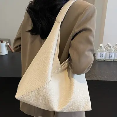 Women Retro Beige Shoulder Bag 2025 Summer