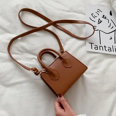Women's Mini Brown Leather Shoulder Crossbody Bag 2022