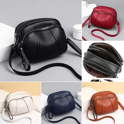Crossbody Phone Bag for Women with Rivet Zipper & Leather Strap