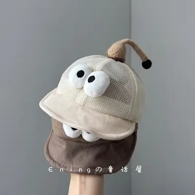 Cute Mesh Infant Hat with Peaked Cap and Eyes