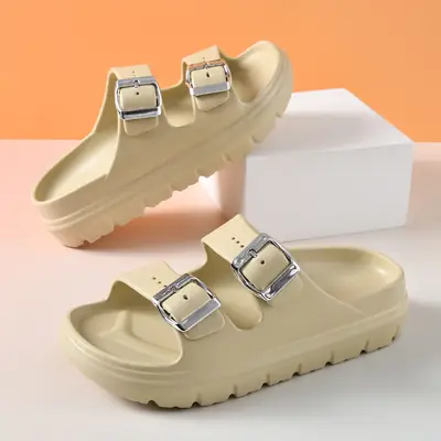 Summer Women's New Thick-Soled Slippers with Increased Height, Non-Slip, Comfortable Feel, Versatile for Outdoor Wear, Casual Beach Slippers Wholesale