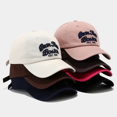 Vintage Boston Embroidered Baseball Cap Navy