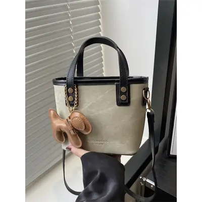 Women's Niche Bucket Bag Autumn Winter High-End Leather
