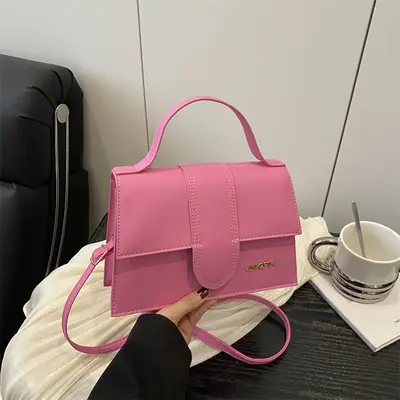 Pink Leather Crossbody Bag for Women