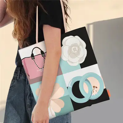 Fashionable Floral Canvas Shoulder Bag Large Capacity