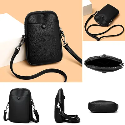 Black Crossbody Bag for Women 2026 Multi-Pocket Commute