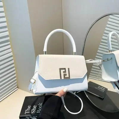2025 Korean Style Women's Shoulder Bag White Blue