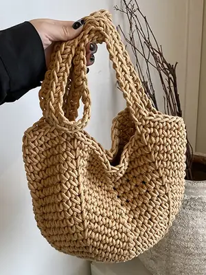 Retro Korean Tote Bag Women 2025 Summer Casual Shoulder Bag