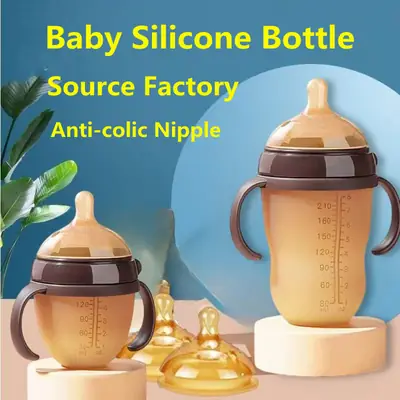Cross-Border Baby Silicone Bottle Baby Bottle Liquid Silicone Imitation Breast Milk Real-Feel Baby Bottle
