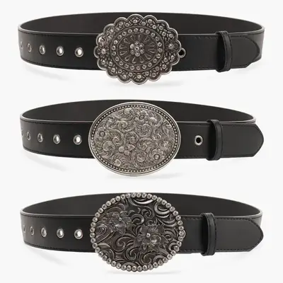 Black Cross-Belt with Gemstone Decor for Women