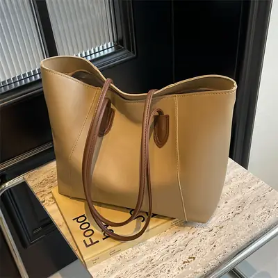 Women Crossbody Tote Bag Tan Leather 2026