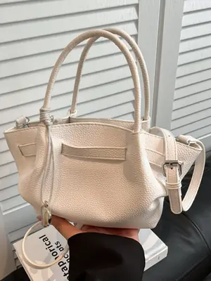 Women Korean Style Satchel Bag Beige 2025
