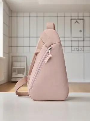 Pink Nylon Unisex Chest Bag for Daily Commute