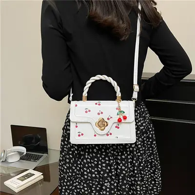 White Embroidered Crossbody Bag for Women Summer 2025