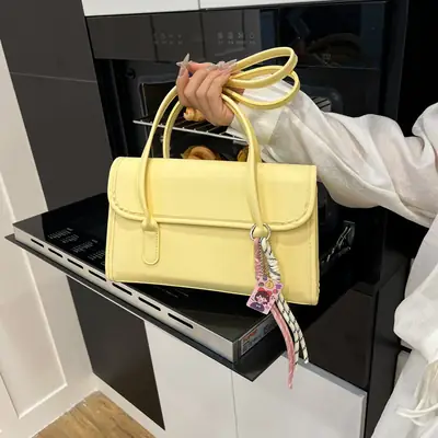 Women's Yellow High-Looking Shoulder Bag with Lash