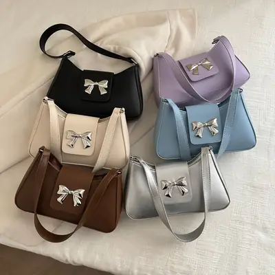 Women Crossbody Bow Bag Set 5 Colors 2026
