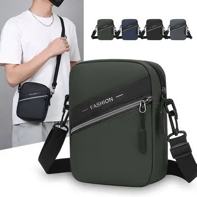 Men's Green Crossbody Phone Bag with 4 Colors