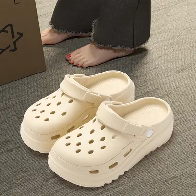 Summer Beach Shoes, Outer Wear, Toe-Toe Slippers, Women's Thick-Soled Home Sandals, Summer Outdoor Clogs, Women's Wholesale