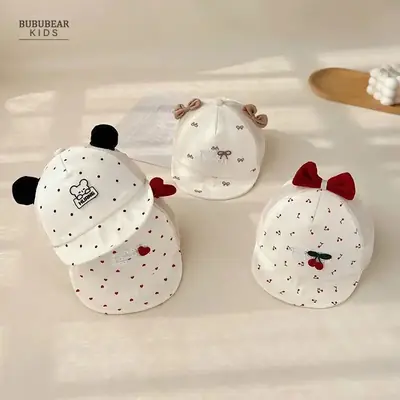 Cute Baby Cap Sun Hat with Heart & Bow Design