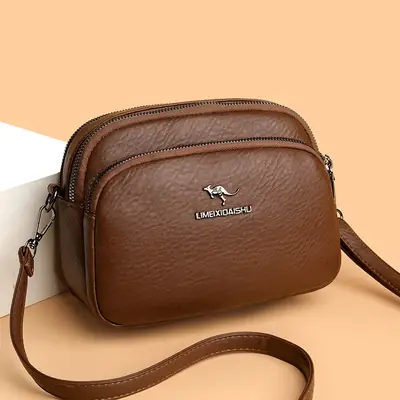 Brown Leather Crossbody Bag for Women 2025