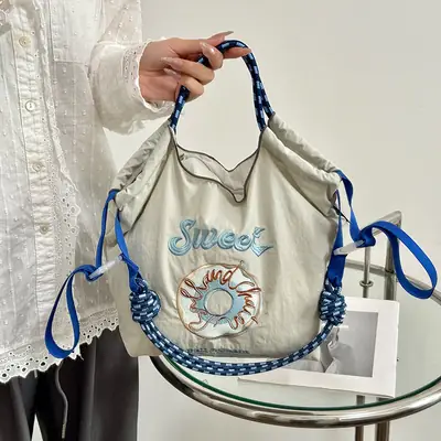 Embroidered Japanese Style Shoulder Bag for Women