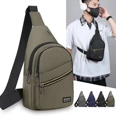 Men's New Oxford Cloth Crossbody Bag Green Multifunctional