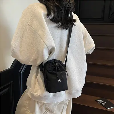 Black Waterproof Crossbody Phone Bag for Women