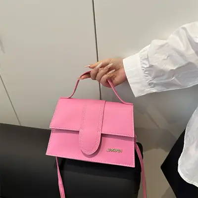 Pink French One-Shoulder Crossbody Bag for Women