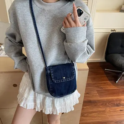2025 New Japanese Style Denim Crossbody Phone Bag