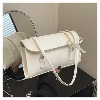 White Bow Tie Shoulder Bag for Women
