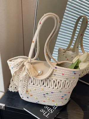 Women Woven Shoulder Bag Summer 2026 Niche Fashion