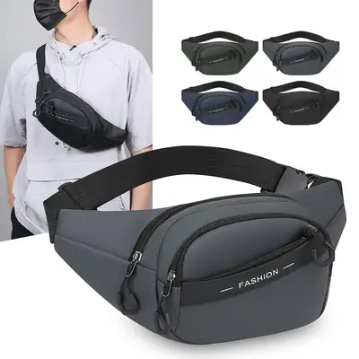 Men's Multi-Layer Sports Waist Bag with 4 Lens Options