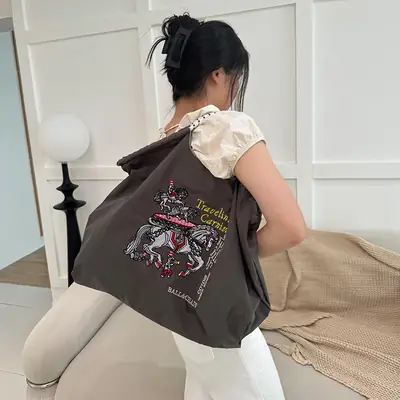 Japanese Embroidered Crossbody Bag for Women Pink Bow