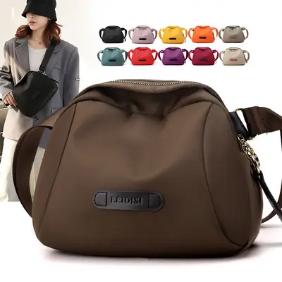 Women's Oxford Cloth Travel Backpack Brown Multi-Functional