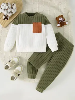 Cross-Border 2-Piece T-Shirt & Pants Set for Boys Autumn