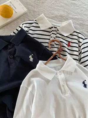 Children's Striped Polo Shirt 2025 Autumn