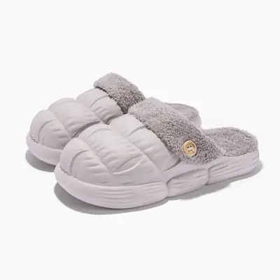 Thick-Soled Women's Outdoor Height-Increasing Trendy Plush Cotton Slippers Winter New Indoor Home Slippers