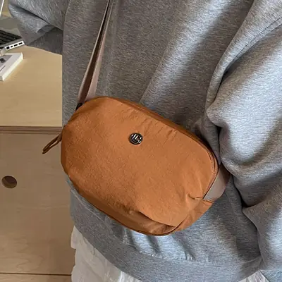 Tan Nylon Crossbody Bag for Women