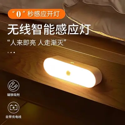 Human Body Sensor Night Light Smart Rechargeable Voice-Controlled Light Home Wireless Aisle Wall Night Corridor Sensor Light