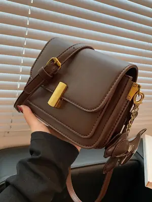 Women Crossbody Bag Brown Leather 2026 Summer