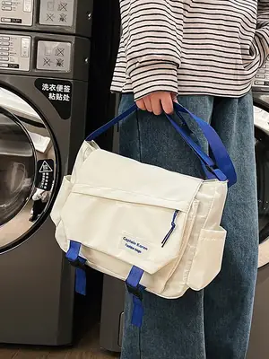 Korean Style Blue Crossbody Bag for Women College Student